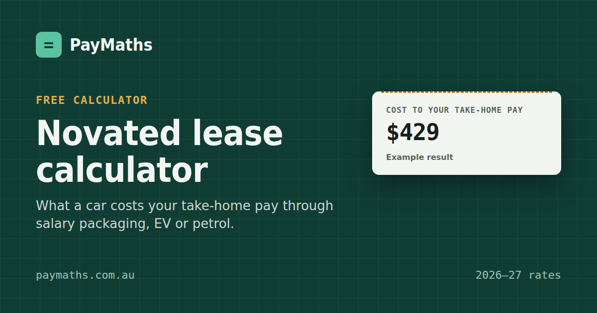 Novated Lease Calculator 2026–27: EV vs Petrol (FBT) | PayMaths